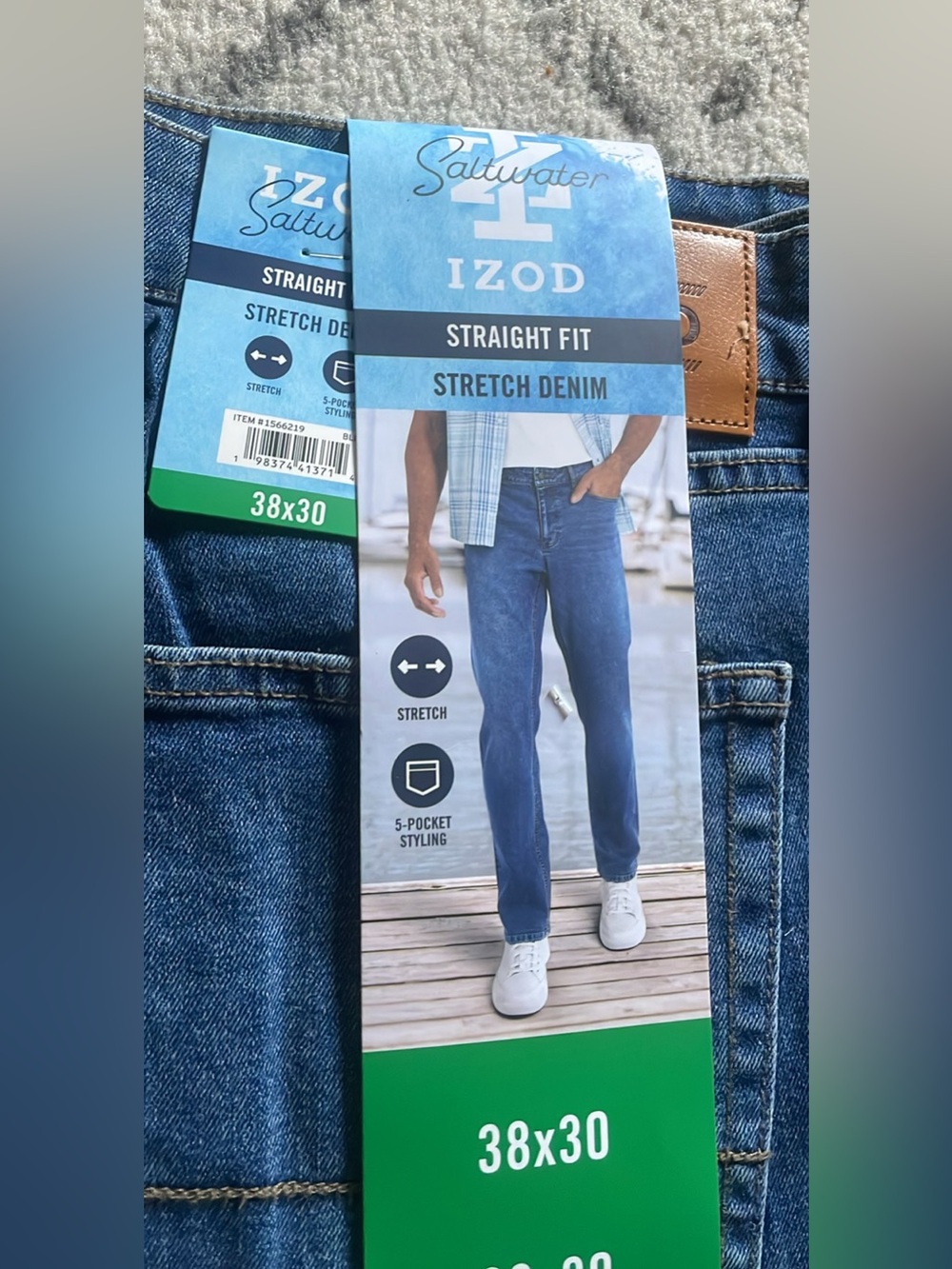 Izod Saltwater Straight Fit Jeans in Blue